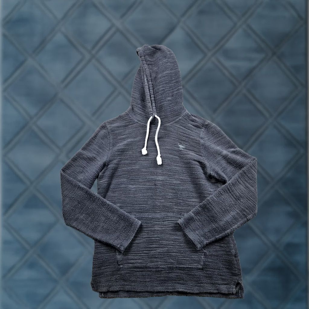 Abercrombie & Fitch Abercrombie & Fitch Hoodie Mens Small Gray Textured Pullover Pockets Knit Cotton Polyester Logo Pullover Hooded Long Sleeve Regular Fit Size US S / EU 44-46 / 1 - 1 Thumbnail