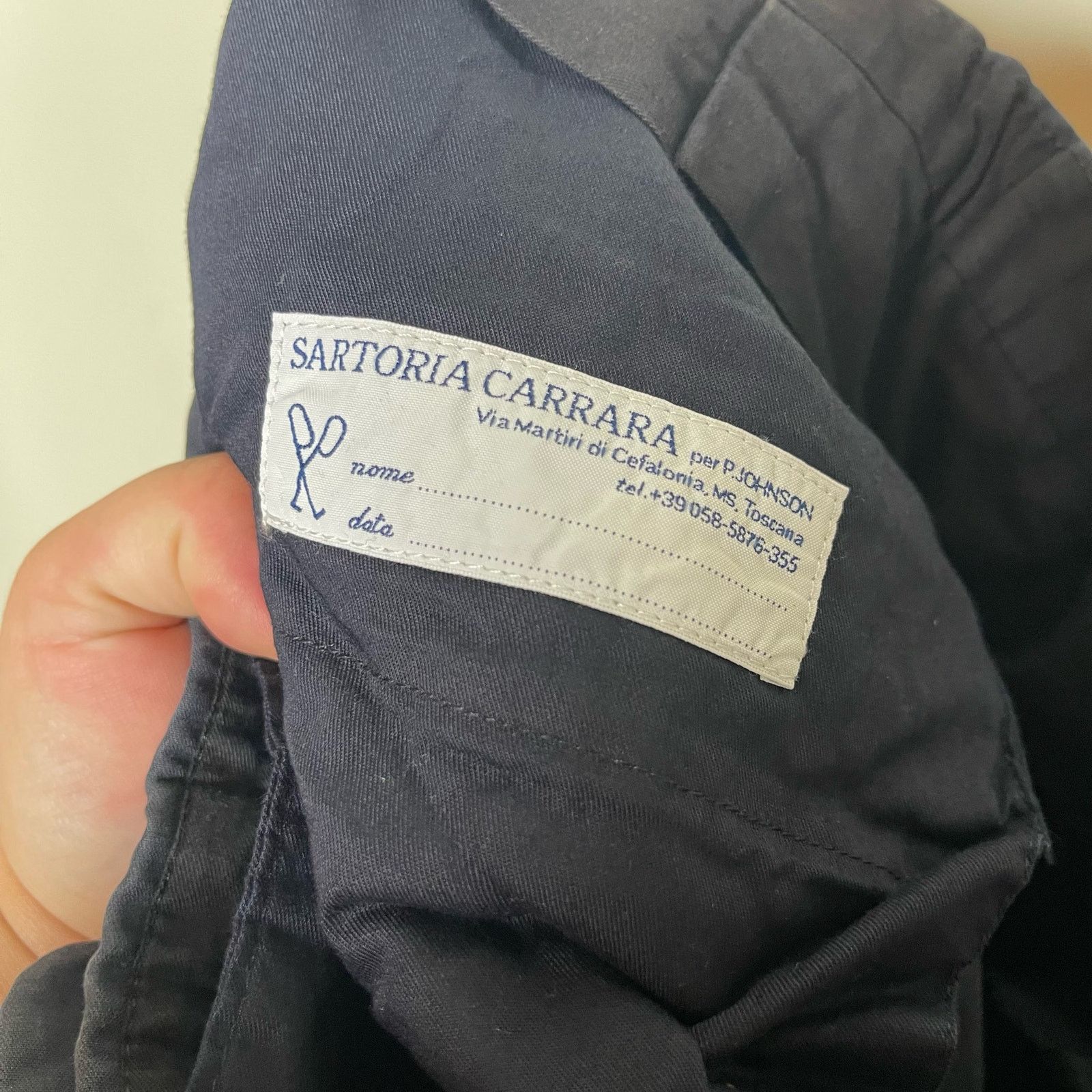 P. Johnson P. Johnson X Sartoria Carrara Flat Front Cotton Trousers Nav Size US 30 / EU 46 - 9 Thumbnail