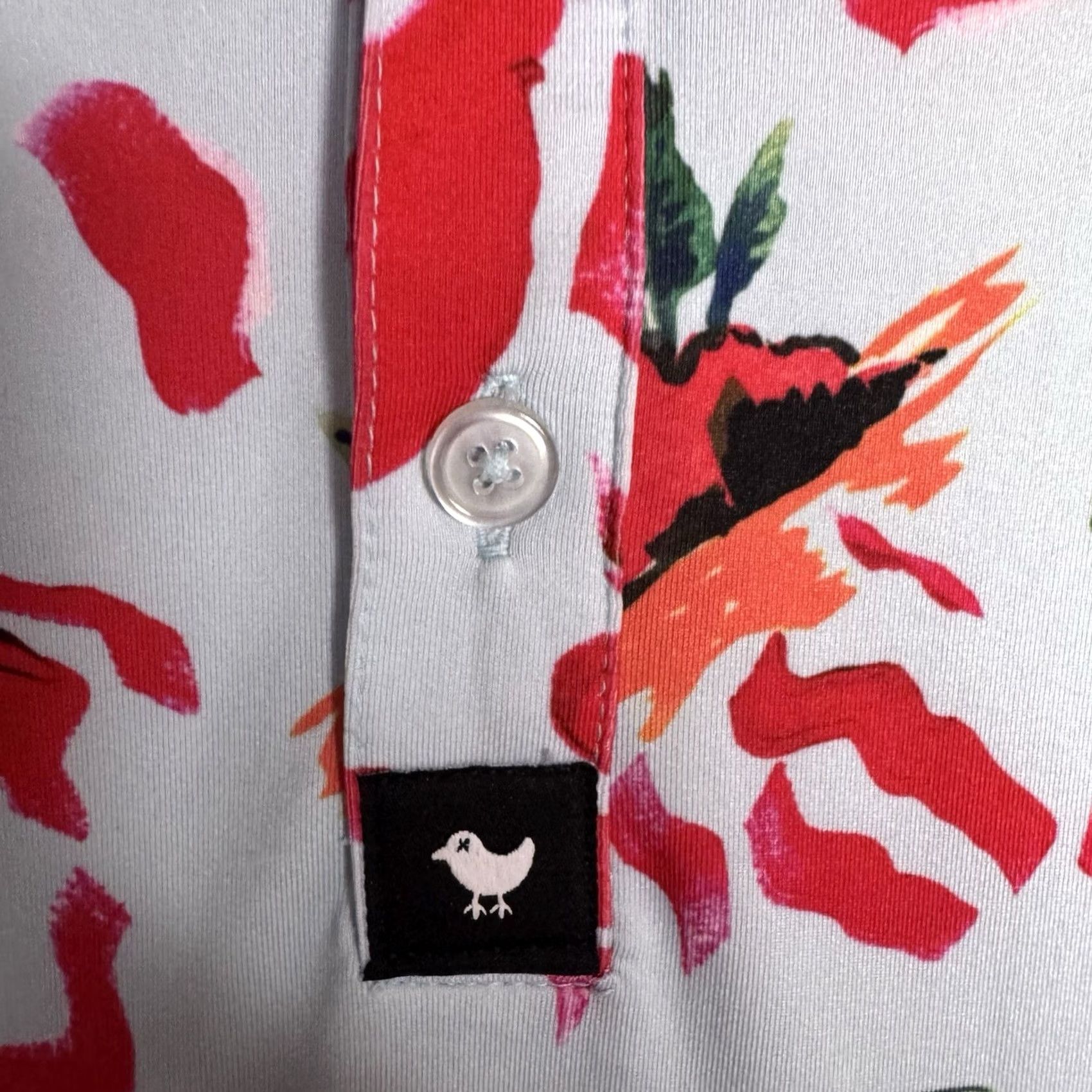 Vintage Bad Birdie Polo Shirt Men’s L Palm Trees Hawaiian Geometric All Over Beach Polo Shirt Mens L Red Geometric Beach 90s? Size US L / EU 52-54 / 3 - 5 Thumbnail