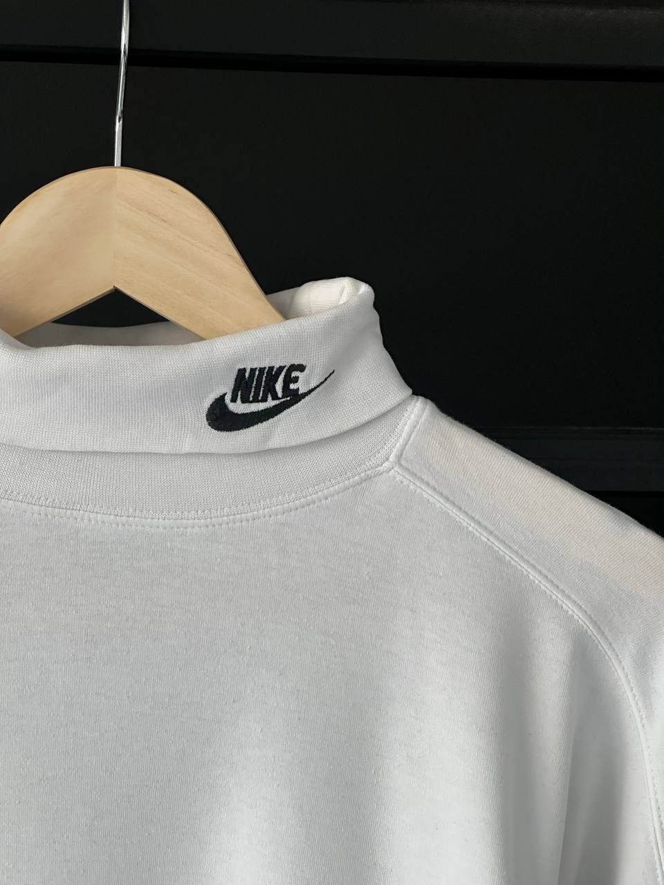 Nike × Vintage Vintage 90’s White Nike Turtle Neck Long Sleeve T Shirt Size US XL / EU 56 / 4 - 4 Thumbnail