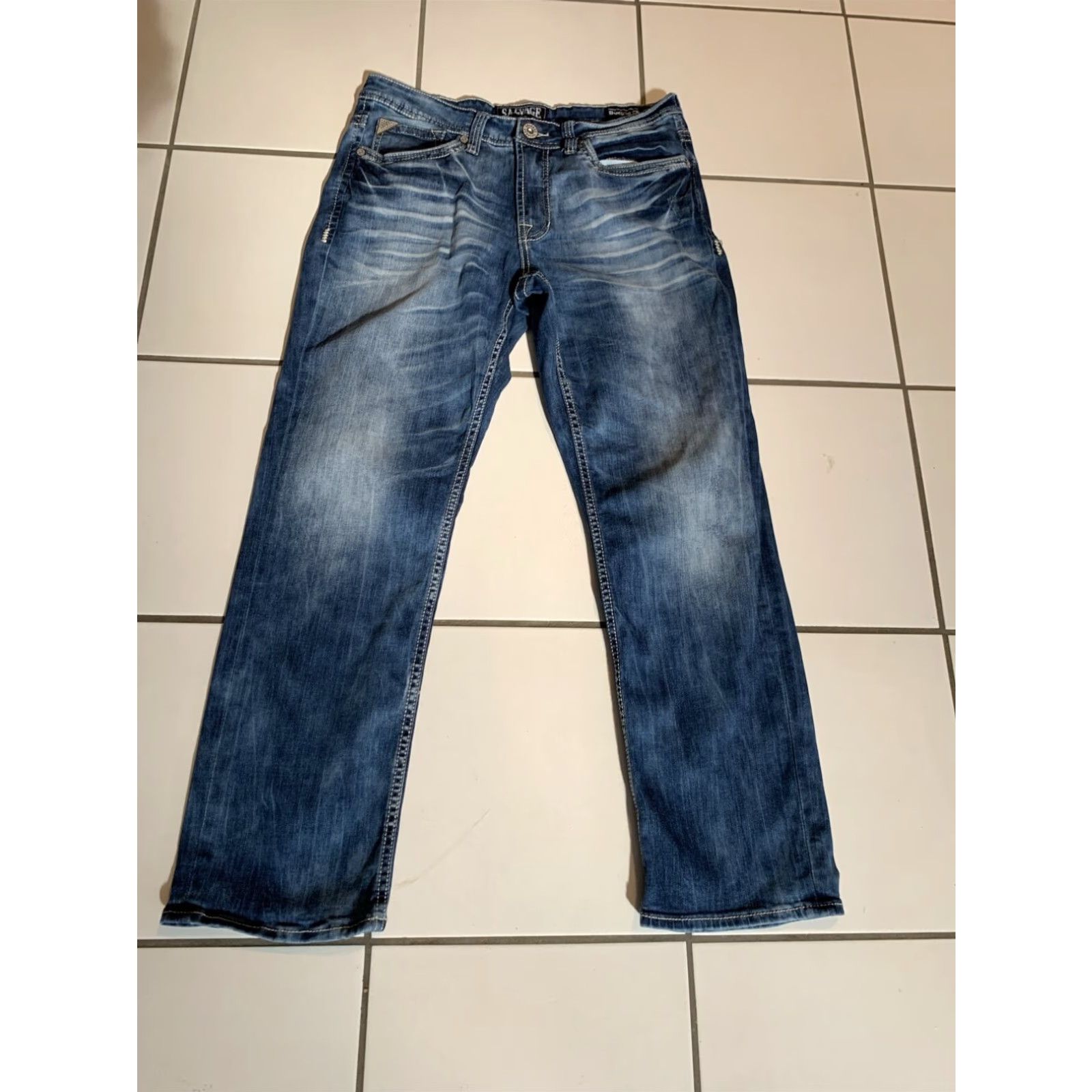 Vintage Salvage Anarchy Relaxed Straight Leg Jeans Men's 33 Blue Size US 33 - 1 Thumbnail