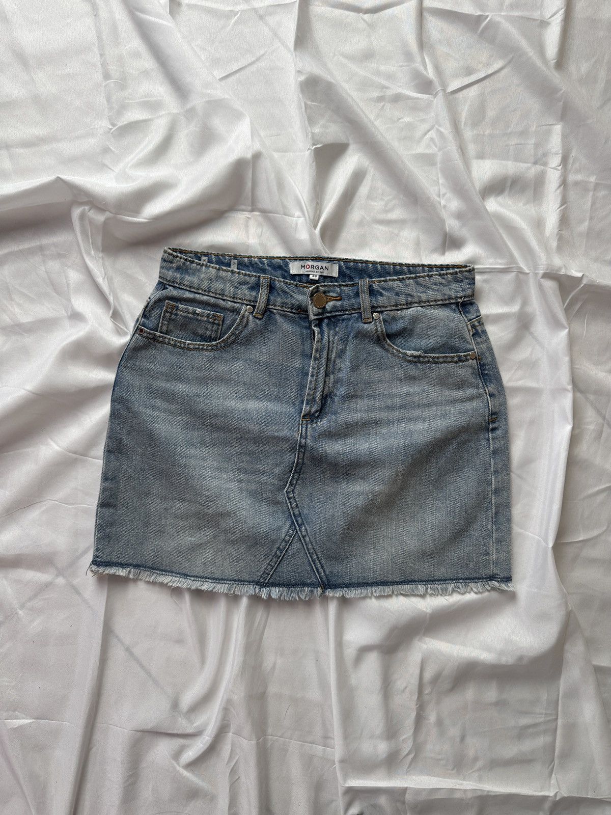 Morgan De Toi Morgan de Toi Vintage Sexy Y2K Asymmetric Denim Mini Skirt Size 27" / US 4 / IT 40 - 2 Thumbnail