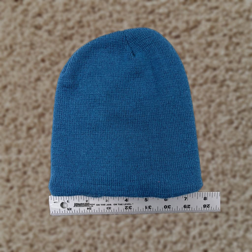 Vintage Beanie Toque Adult One Size Blue Knit Acrylic Polyester Fleece Lined Snow Ski Size US M / EU 48-50 / 2 - 1 Thumbnail