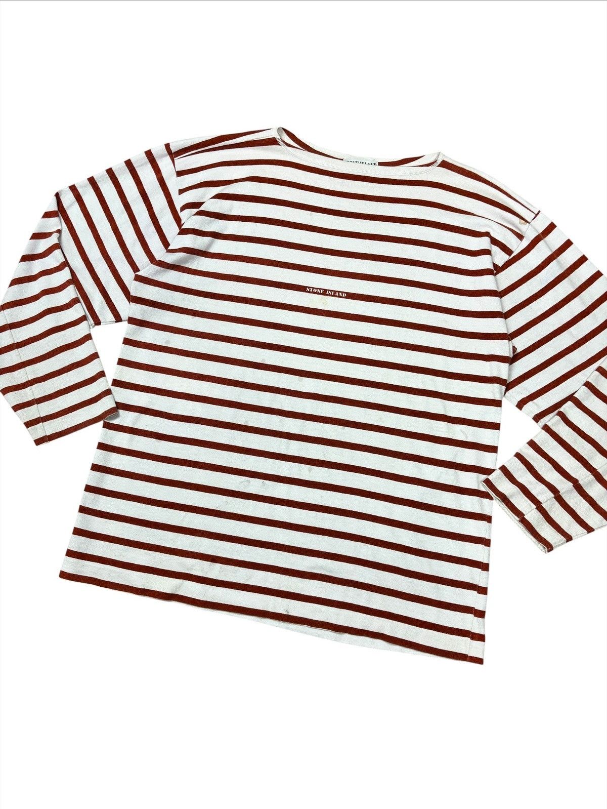 Stone Island VINTAGE STONE ISLAND SPELL OUT STRIPED LONGSHIRT 1989 Size US M / EU 48-50 / 2 - 9 Thumbnail