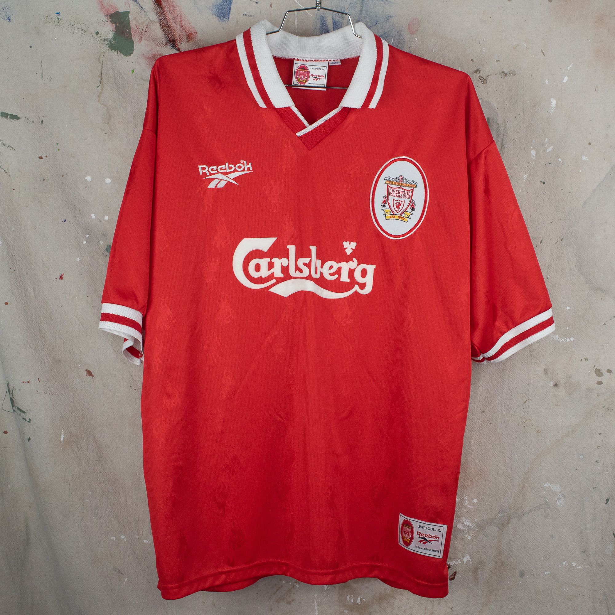 image of Vintage 1996 1997 1998 Liverpool Fc Reebok Jersey Kit in Red, Men's (Size XL)