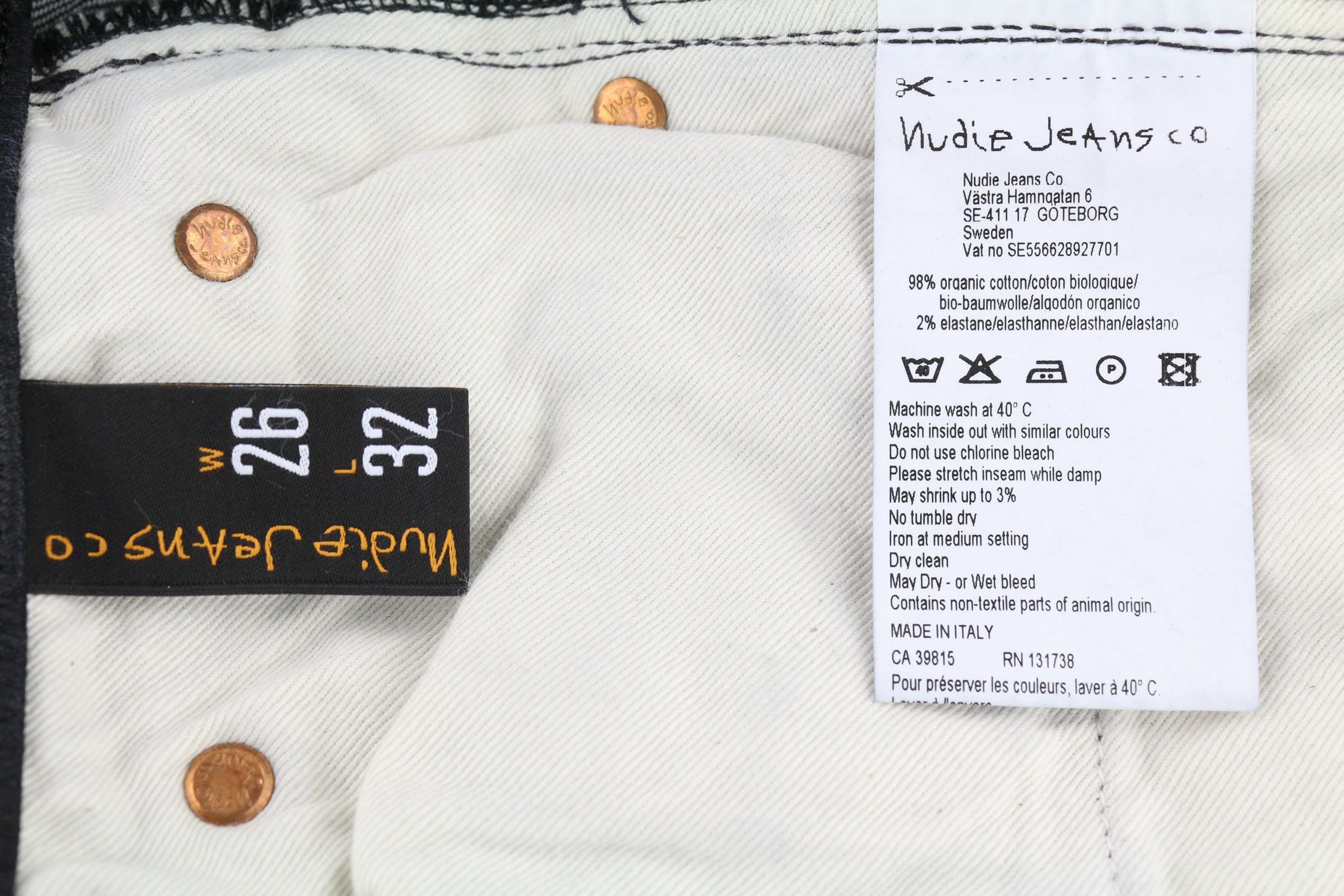 Nudie Jeans SKINNY LIN W26/L32 Black In Black Organic Cotton 80484 Size 26" / US 2 / IT 38 - 6 Thumbnail