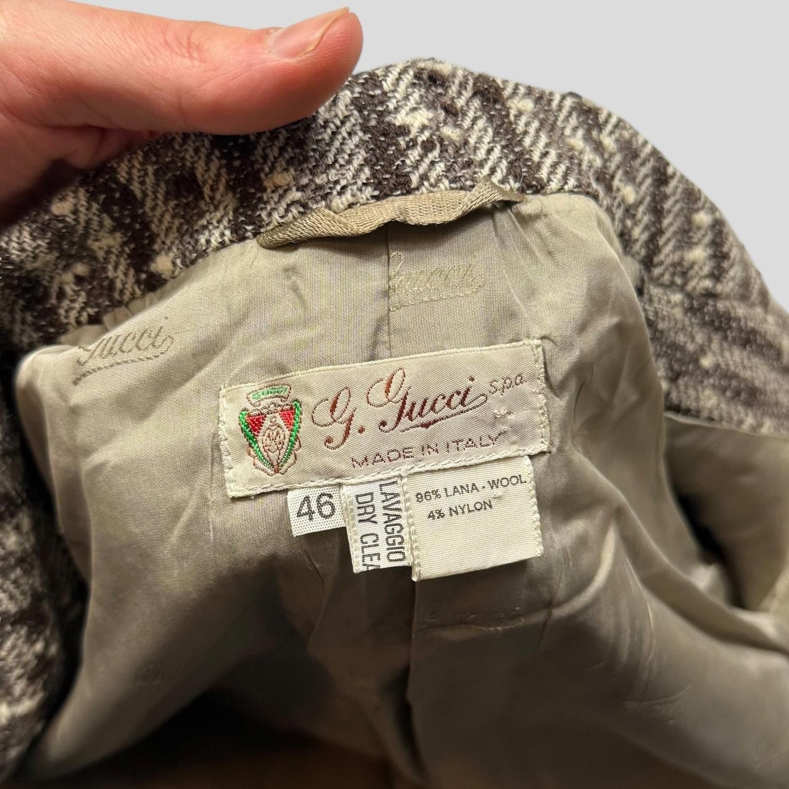 Gucci Gucci 1970’s Tweed Striped Wool Blazer Jacket - IT46 (S/M) Size US M / EU 48-50 / 2 - 6 Thumbnail
