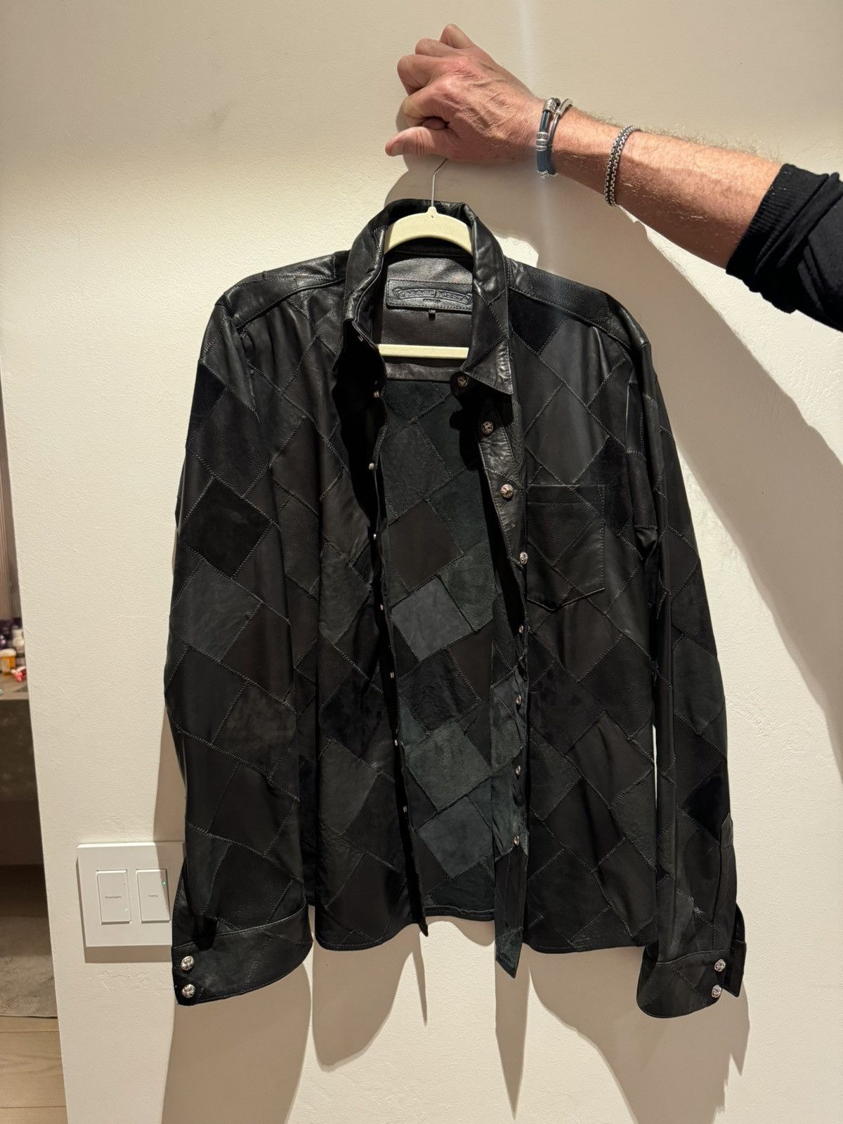 Chrome Hearts Chrome Hearts Leather Patchwork Shirt RARE Size US L / EU 52-54 / 3 - 1 Thumbnail