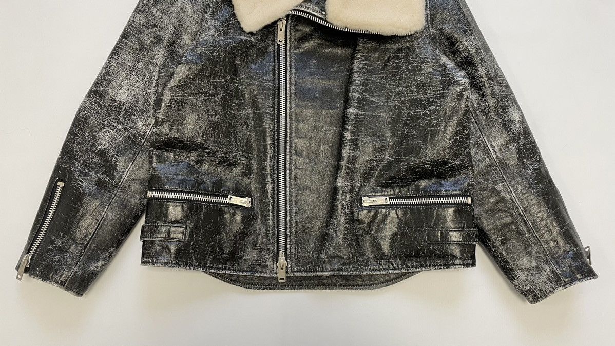Undercover Shearling Collar Cracked Leather Jacket Size US M / EU 48-50 / 2 - 7 Thumbnail