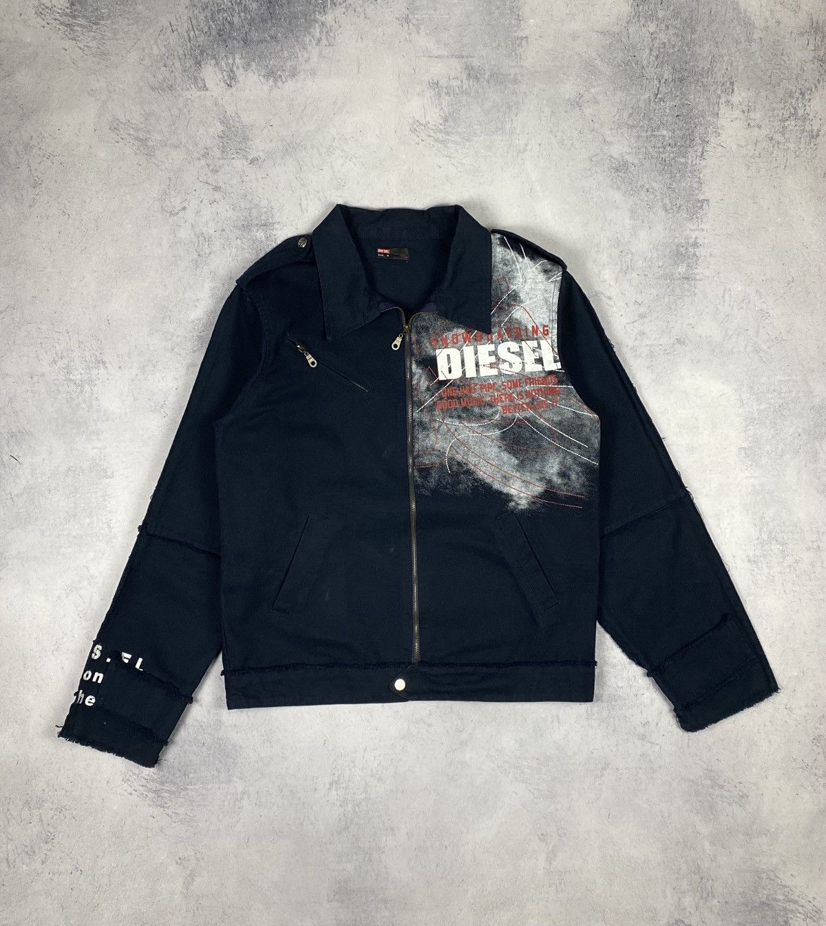 Designer × Diesel × Vintage Vintage 00s Diesel Avant Garde Denim Jacket Size US M / EU 48-50 / 2 - 1 Thumbnail