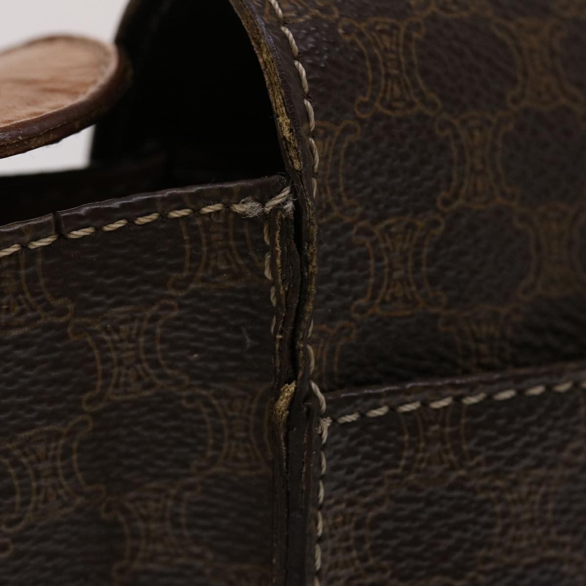 Celine CELINE Macadam Canvas Shoulder Bag Pvc Leather Brown Size ONE SIZE - 8 Thumbnail