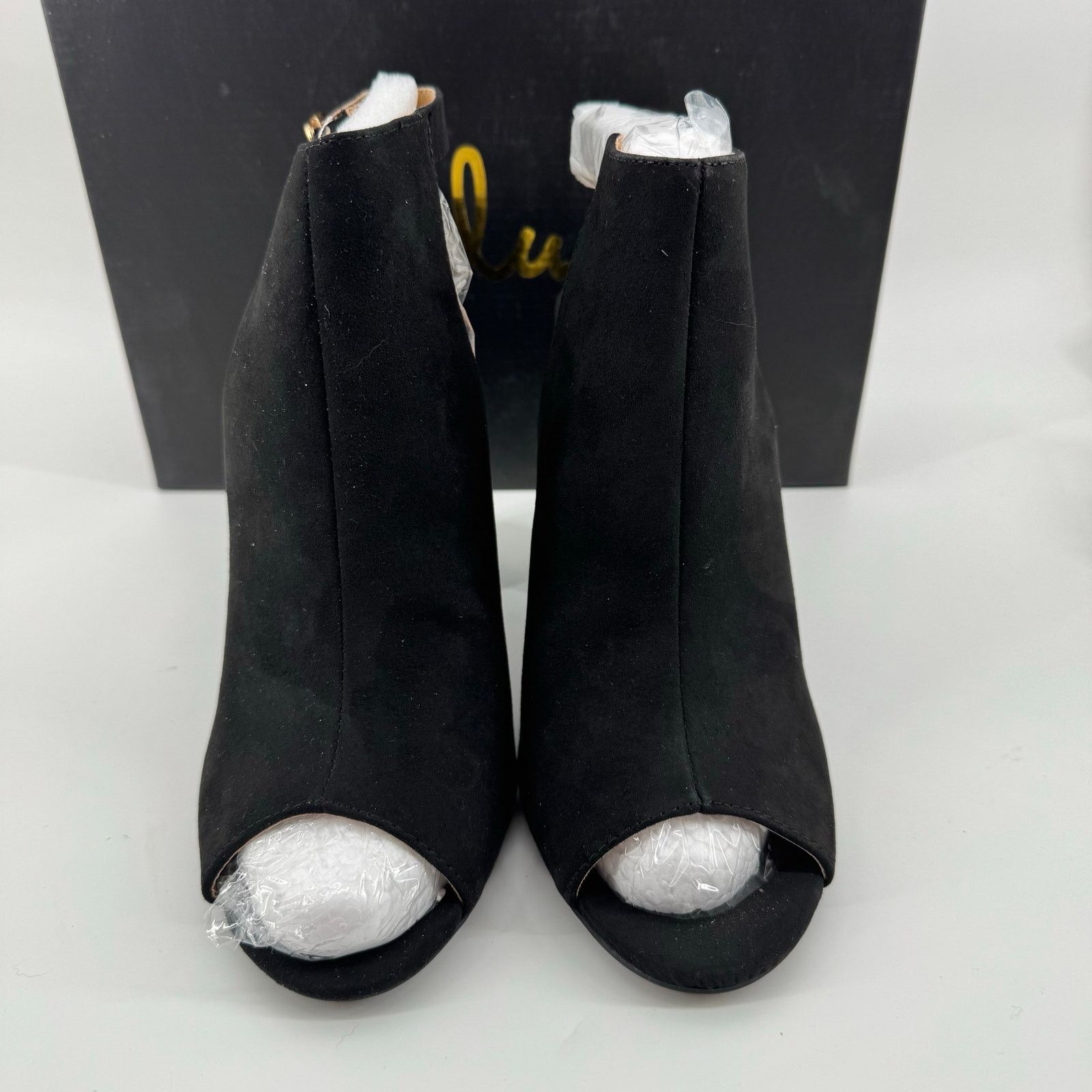 Lulus Lulus Budding Romance Black Peep Toe Slingback Heels 8.5 Size US 8.5 / IT 38.5 - 3 Thumbnail