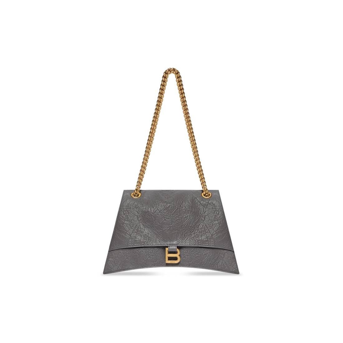Balenciaga o1la1rc1a1125 Size: OS / Crush Medium Chain Bag in Dark Grey Size ONE SIZE - 1 Thumbnail