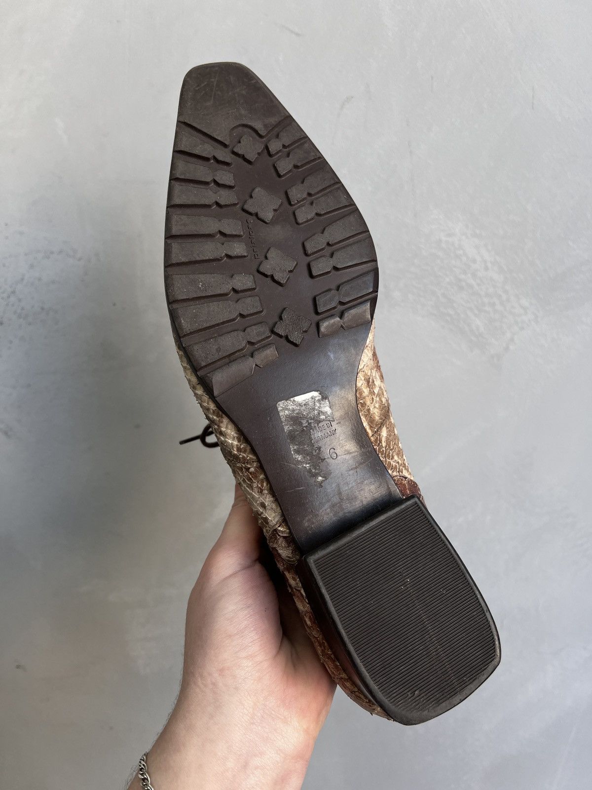 If Six Was Nine Python Shoes Snakeskin Leather hedi slimane style y2k Cowboy Size US 6 / IT 36 - 7 Thumbnail