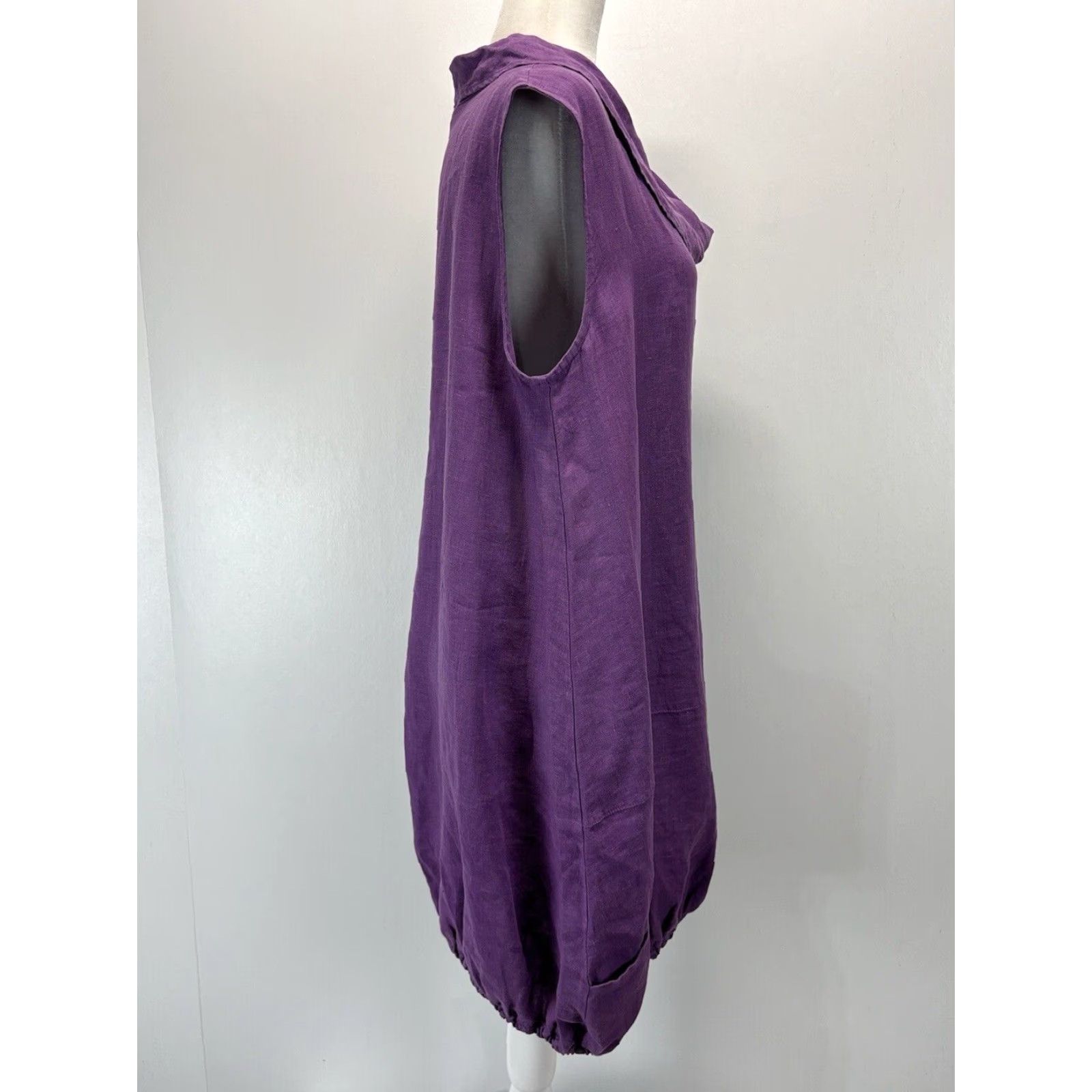 Vintage VINTAGE Bryn Walker Linen Tunic Top Women's Small Purple Sleeveless Cowl Neck USA Size S / US 4 / IT 40 - 4 Thumbnail