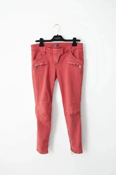 SS11 red biker jeans