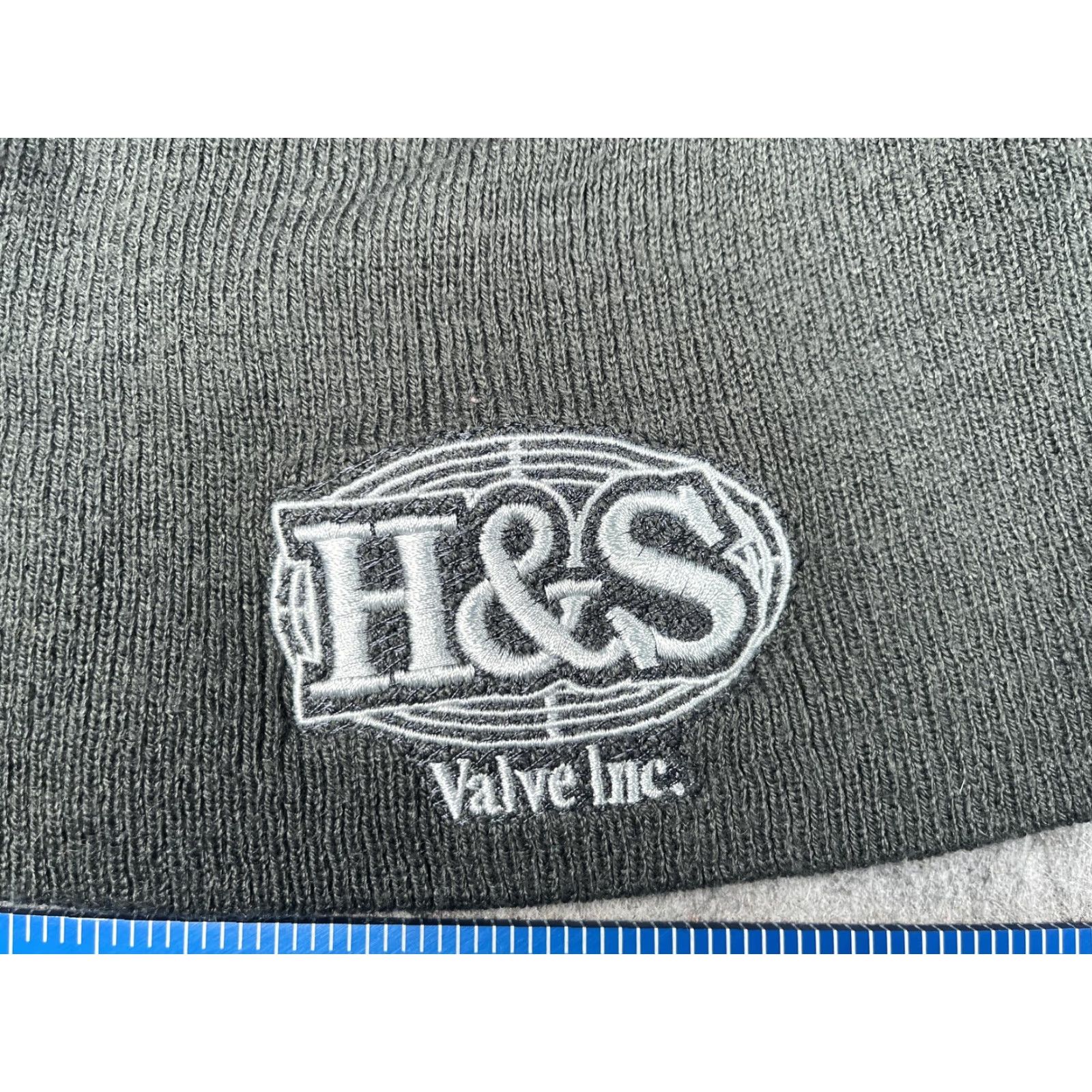 Vintage H&S Valve Inc. Hat Beanie Mens One Size Gray Knit Logo Workwear Winter Size ONE SIZE - 2 Thumbnail