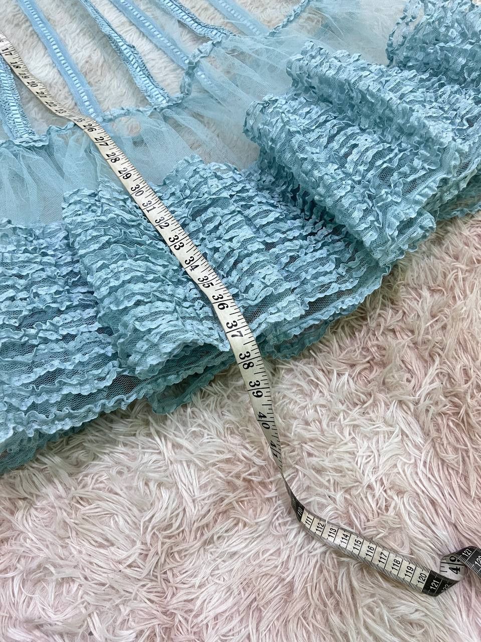 Kaneko Isao Vintage 90’s Kaneko Isao Ruffle Bottom Mesh Long Skirt Size 25" / US 0 / IT 36 - 7 Thumbnail