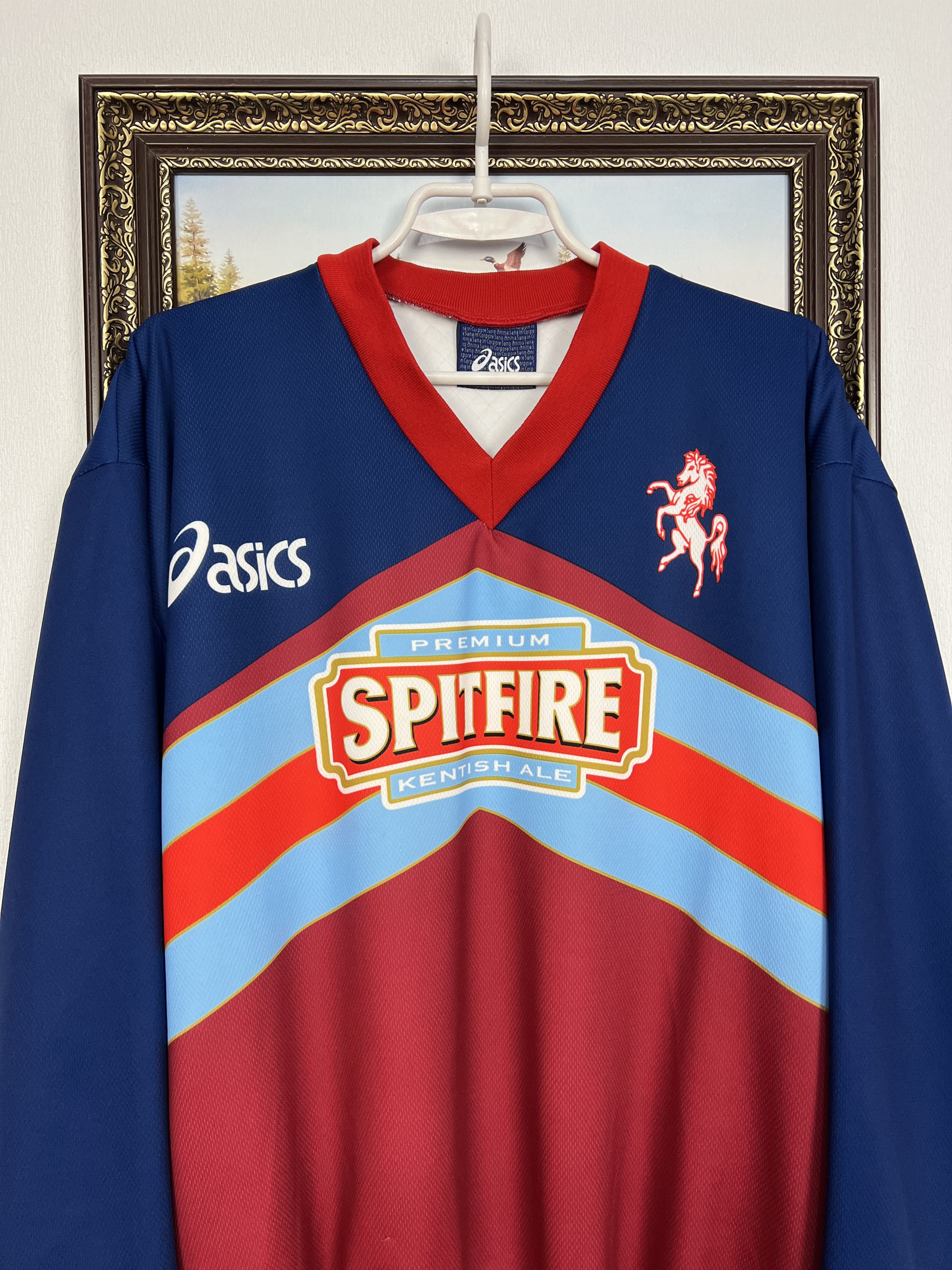 Asics Vintage 90's Kent County Cricket Jacket Track Top Rare Sport Size US XL / EU 56 / 4 - 2 Thumbnail