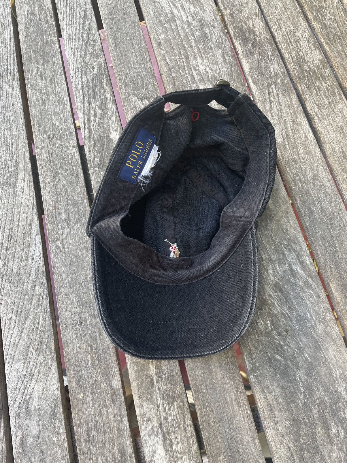 Polo Ralph Lauren Washed Black Denim Embroidered Cap Size ONE SIZE - 2 Thumbnail
