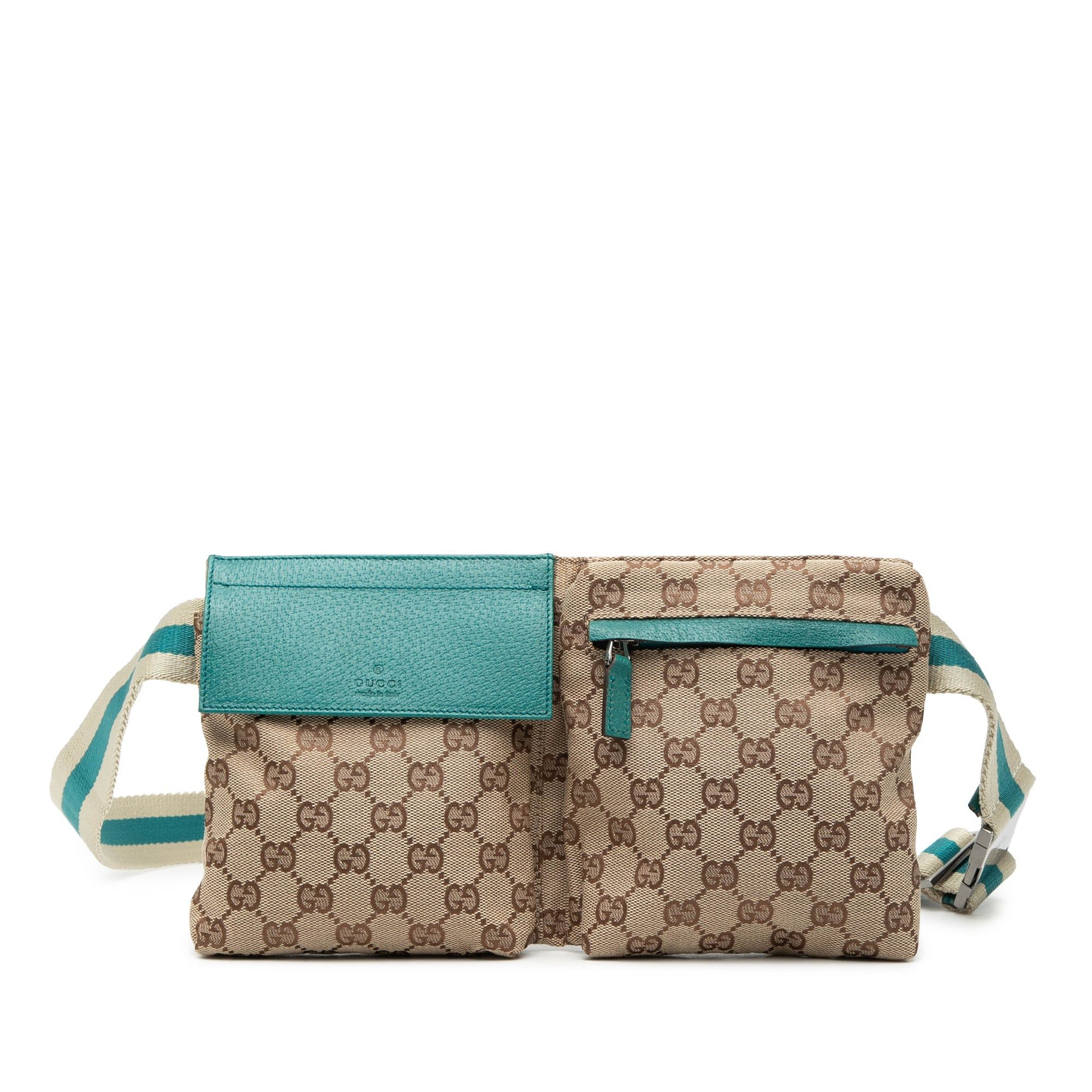 Gucci GG Canvas Web Double Pocket Belt Bag Size ONE SIZE - 1 Thumbnail