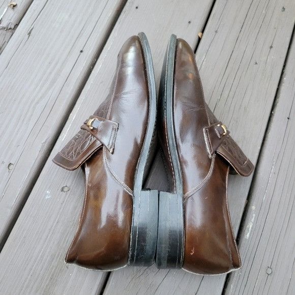 Mason's Vintage 60s Mason Shoes Brown Leather Gator Horsebit Vamp Mo Size US 11 / EU 44 - 2 Thumbnail