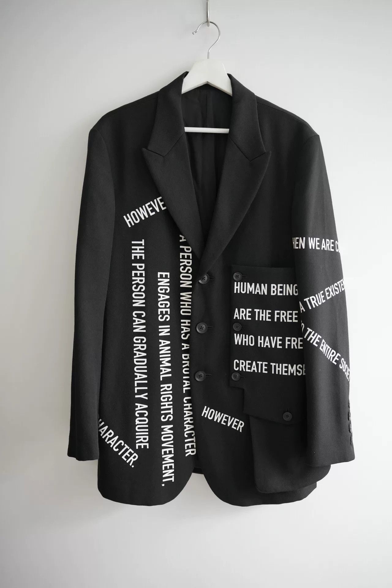 Yohji Yamamoto Yohji Yamamoto Black Suit with Statements Size US S / EU 44-46 / 1 - 1 Thumbnail