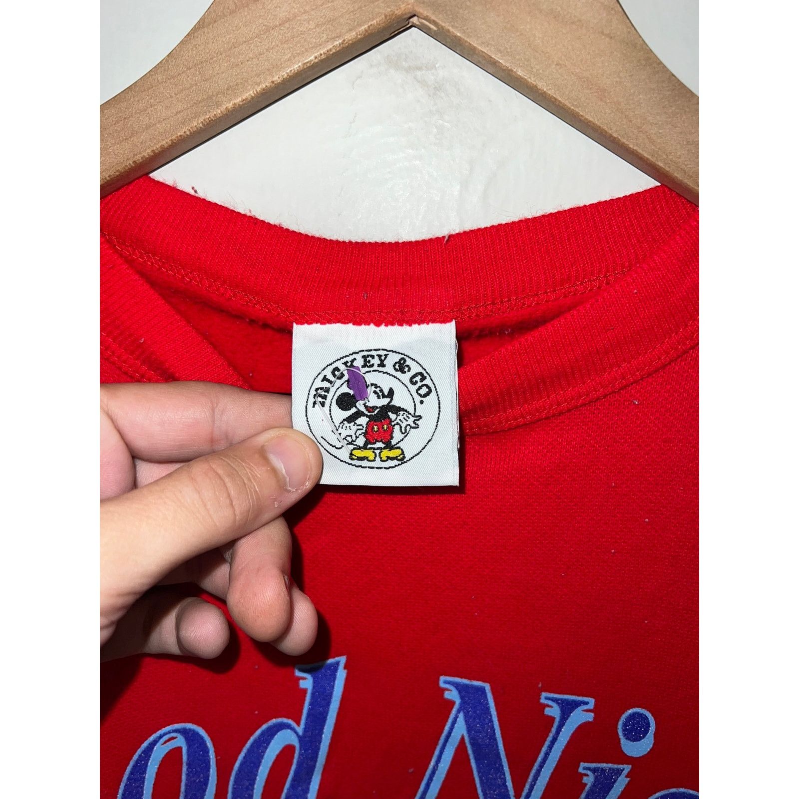 Disney Vintage Mickey Mouse Sleeper Sweatshirt Disney Good Night XL Size US XL / EU 56 / 4 - 7 Thumbnail