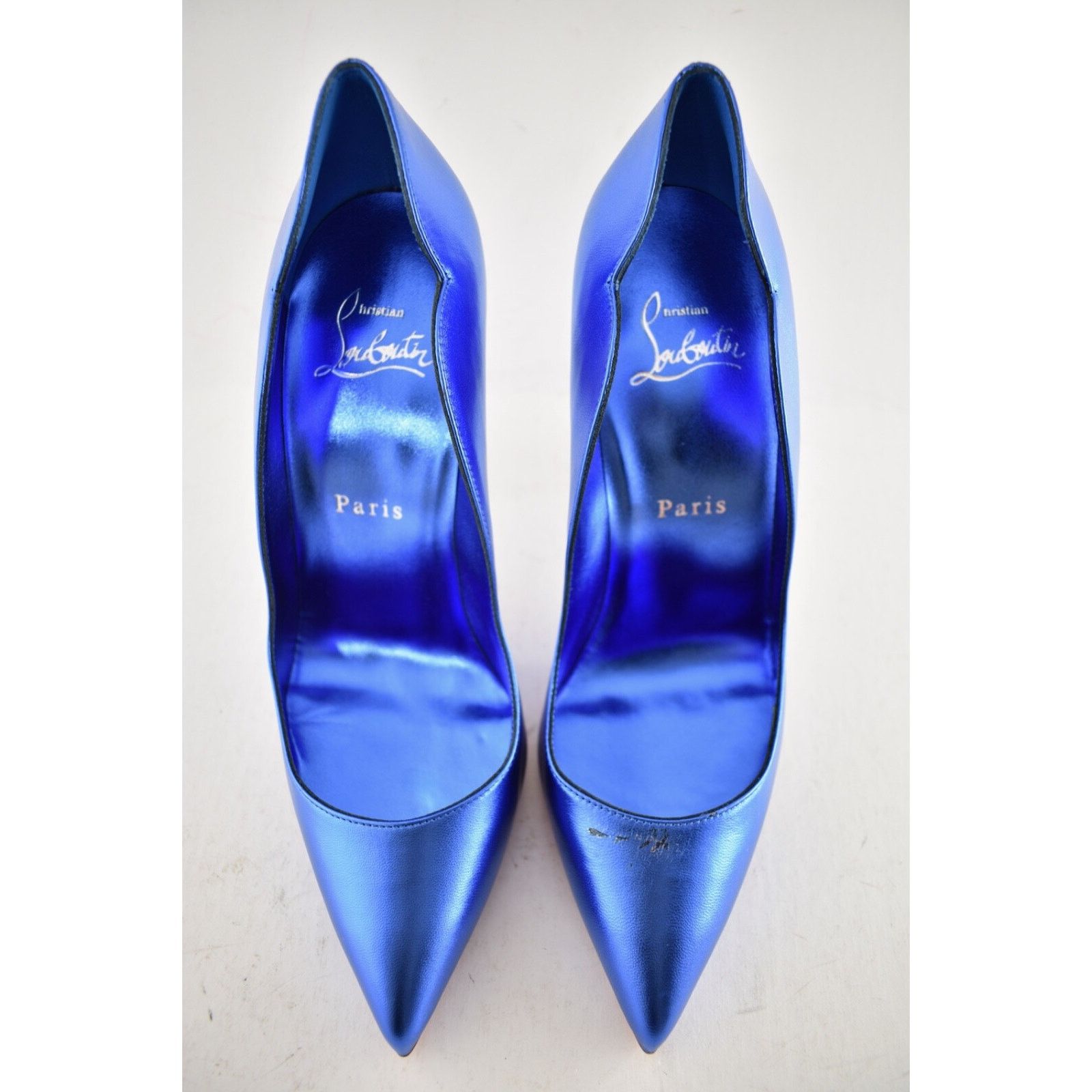 Christian Louboutin Christian Louboutin Hot Chick 100 Alize Blue Leather Pointed Size US 7 / IT 37 - 8 Thumbnail