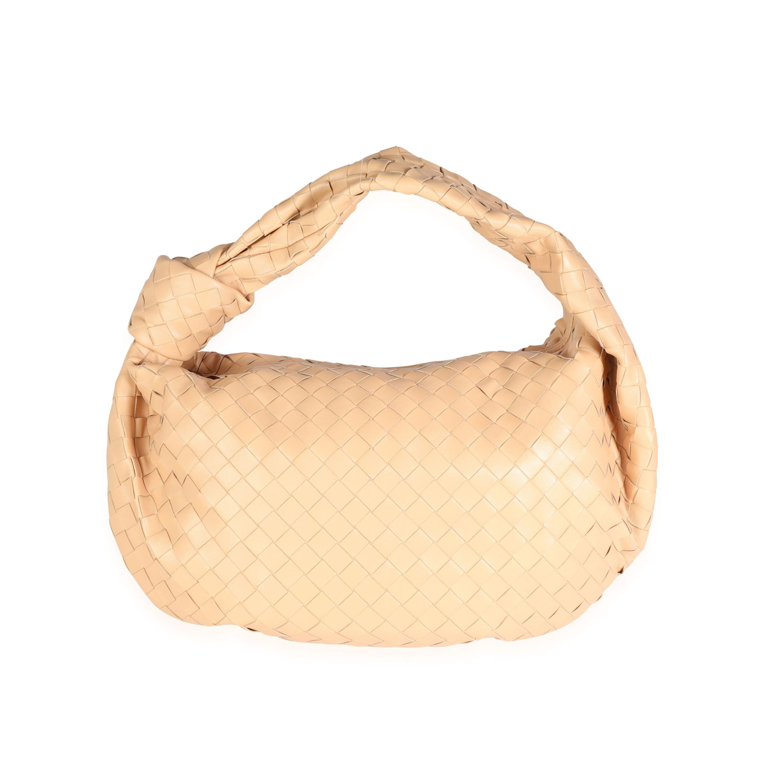 image of Bottega Veneta Almond Intrecciato Leather Large Jodie Bag in Beige, Women's