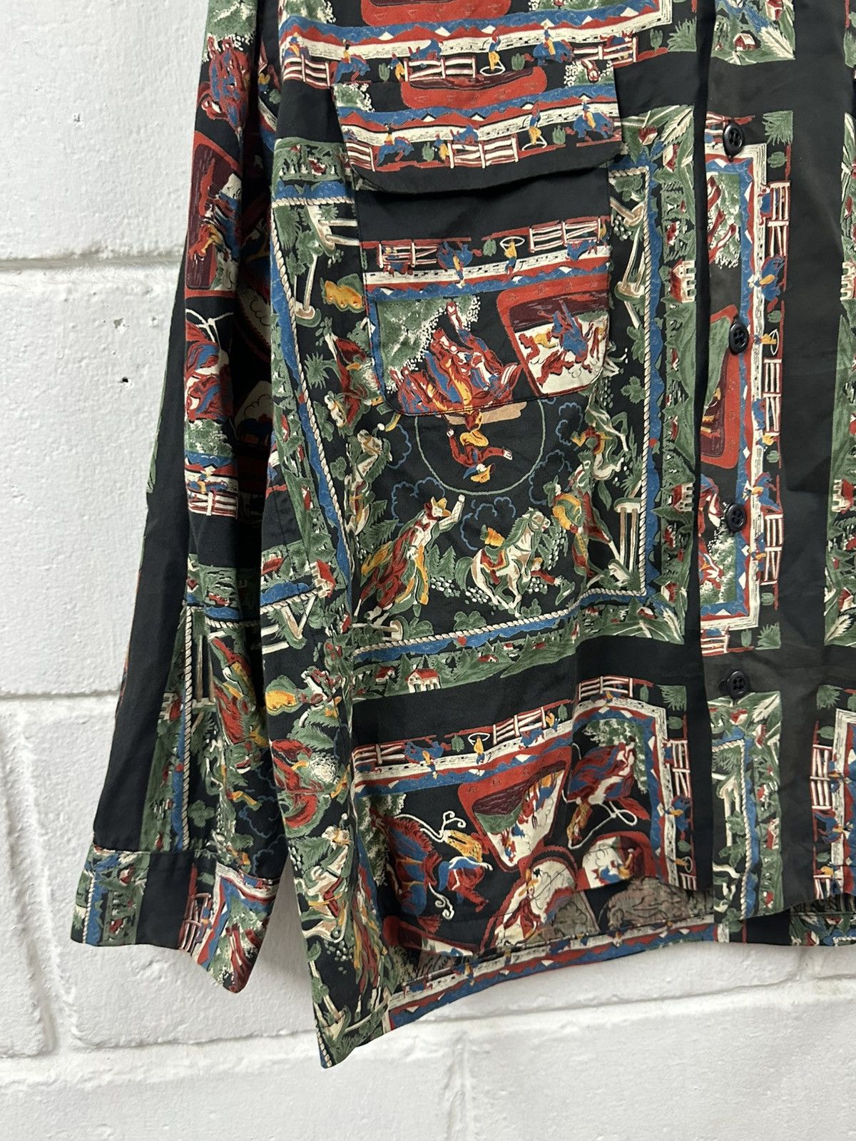 Sugar Cane Vintage Sugar Canes Toyo Enterprise Cowboy Printed L/S Size US L / EU 52-54 / 3 - 5 Thumbnail