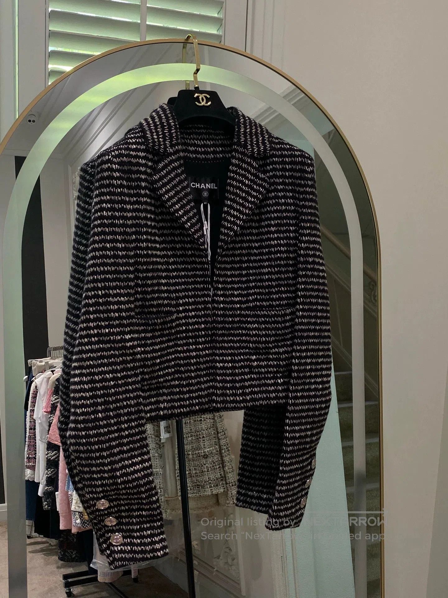 Chanel Chanel 2023 black and white plaid tweed jacket FR40. Size US M / EU 48-50 / 2 - 1 Thumbnail