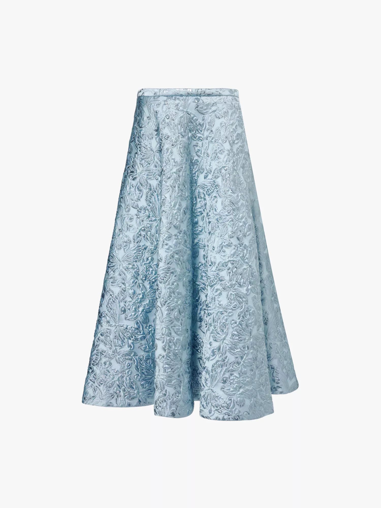 Gucci o1la5ras0526 Lamé Butterflies Brocade Skirt in Blue Size 27" / US 4 / IT 40 - 1 Thumbnail
