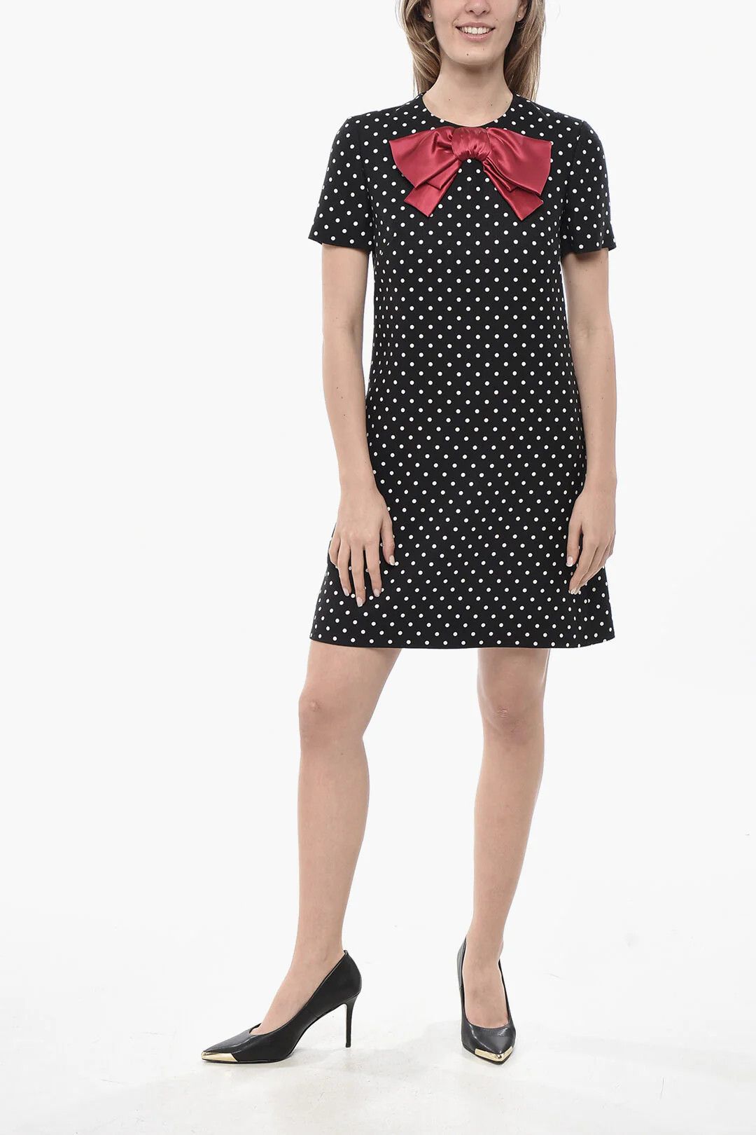 Valentino og1mm0426 Polka-Dot Sheath Dress in Black Size S / US 4 / IT 40 - 1 Thumbnail