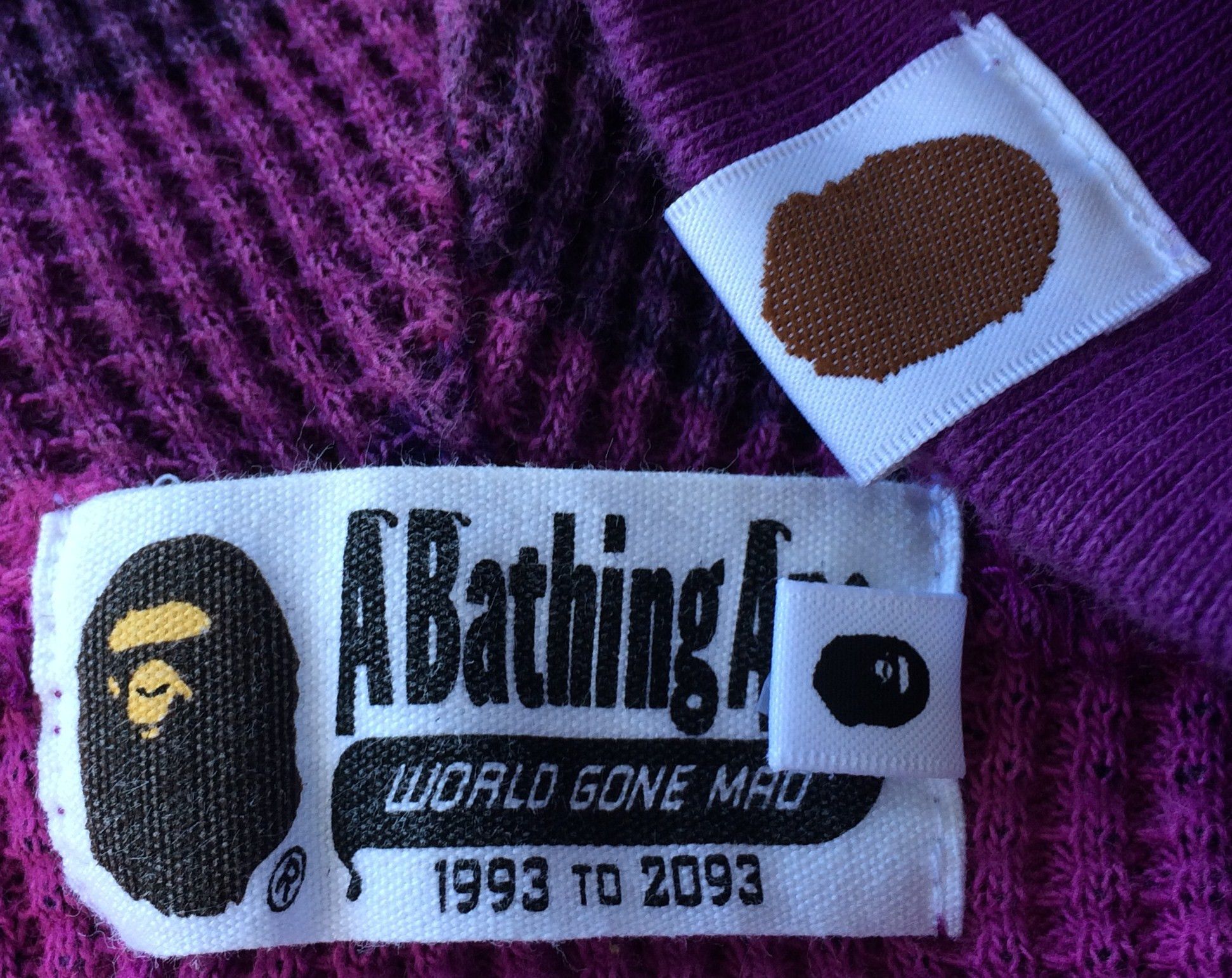 Bape OG Bape Purple Camo Thermal Full Zip Hoodie Size US XL / EU 56 / 4 - 7 Thumbnail