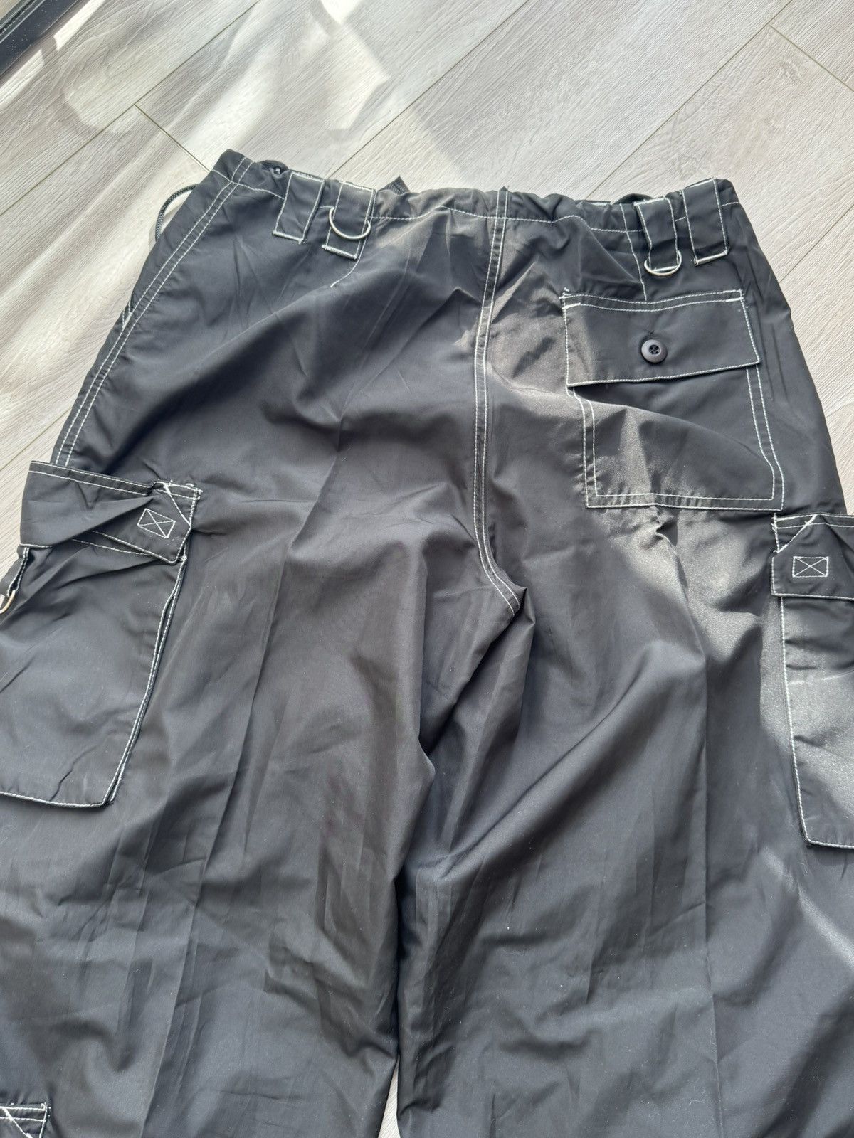 Japanese Brand Vintage UFO Bondage Parachute Black Cargo Pants Size US 32 / EU 48 - 10 Thumbnail