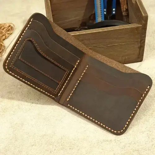 Japanese Brand × Leather × Vintage Genuine Leather Men's Wallet Retro Handmade Size ONE SIZE - 3 Thumbnail