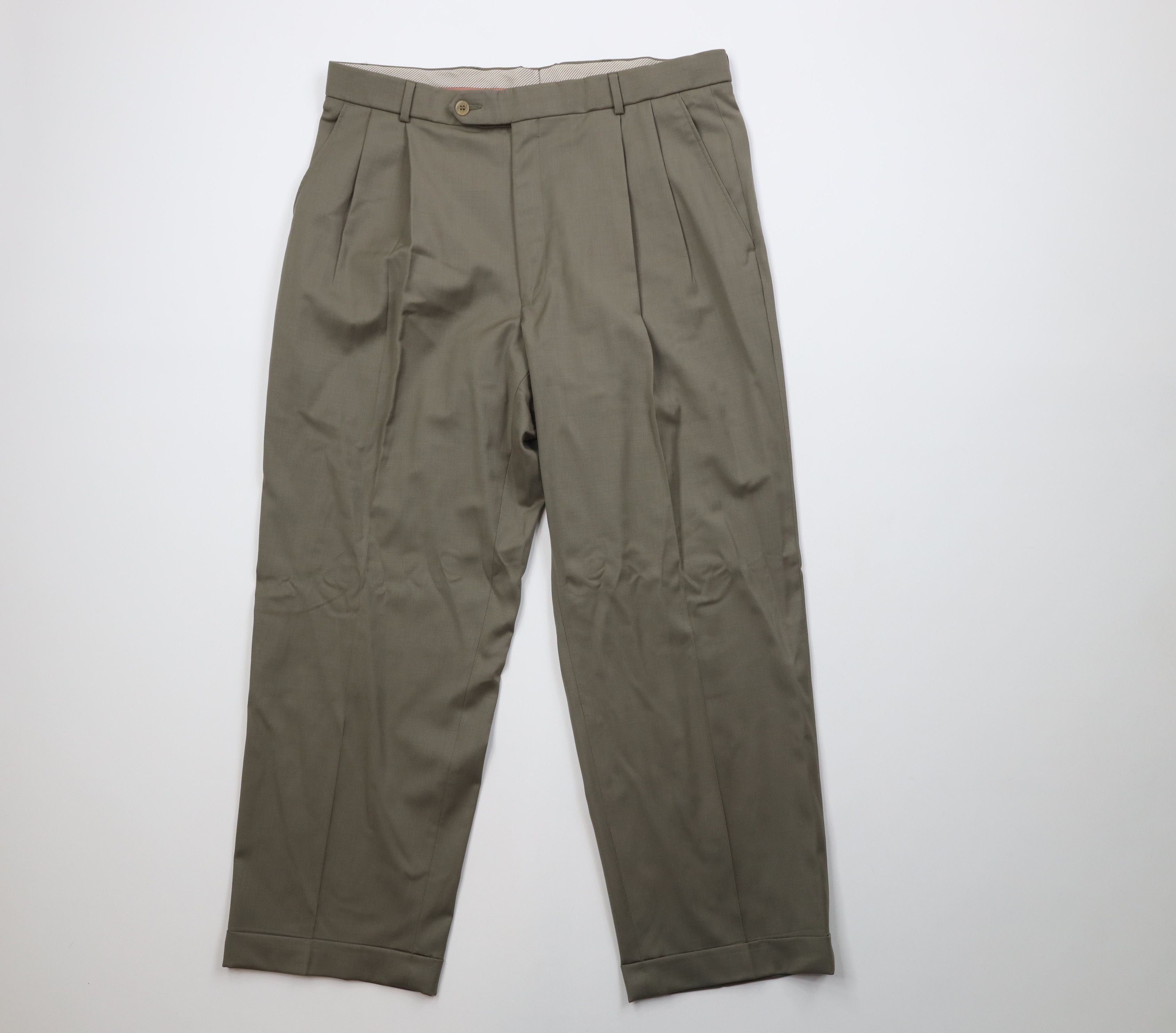 Vintage Vintage 90s Streetwear Wool Knit Wide Leg Chino Pants Size US 36 / EU 52 - 1 Thumbnail