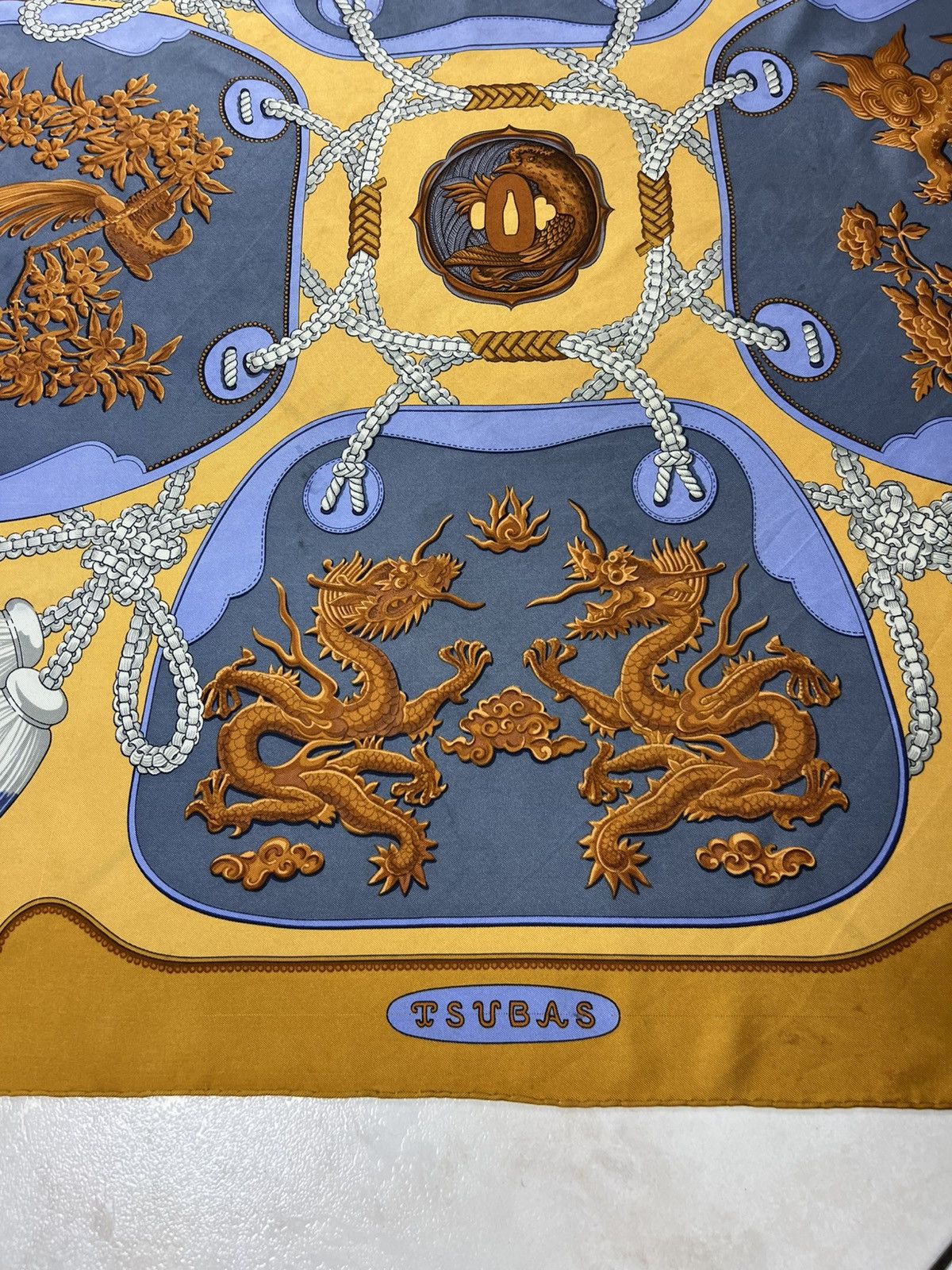 Hermes Vintage Hermes Paris Tsubas silk handkerchief scarf chain Size ONE SIZE - 10 Thumbnail