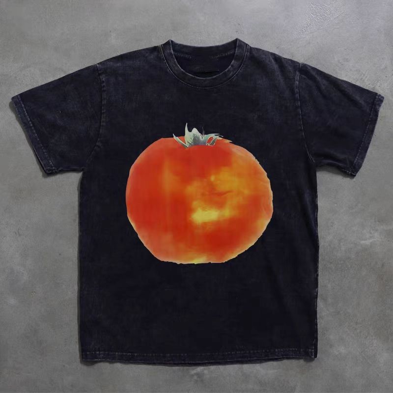 Vintage Black washed vintage distressed tomato print t-shirt Size US M / EU 48-50 / 2 - 1 Thumbnail