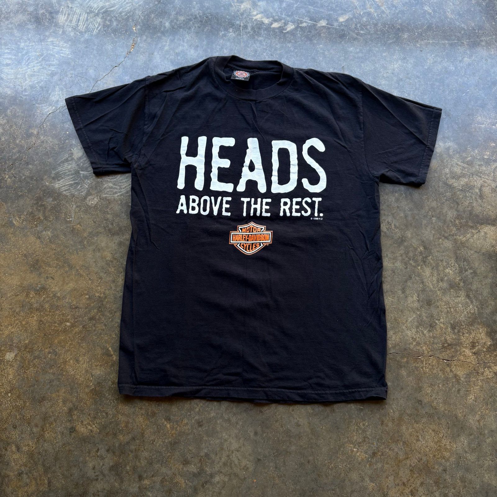 Harley Davidson Vintage 90s Heads Above Harley Davidson T-shirt Size US L / EU 52-54 / 3 - 1 Thumbnail