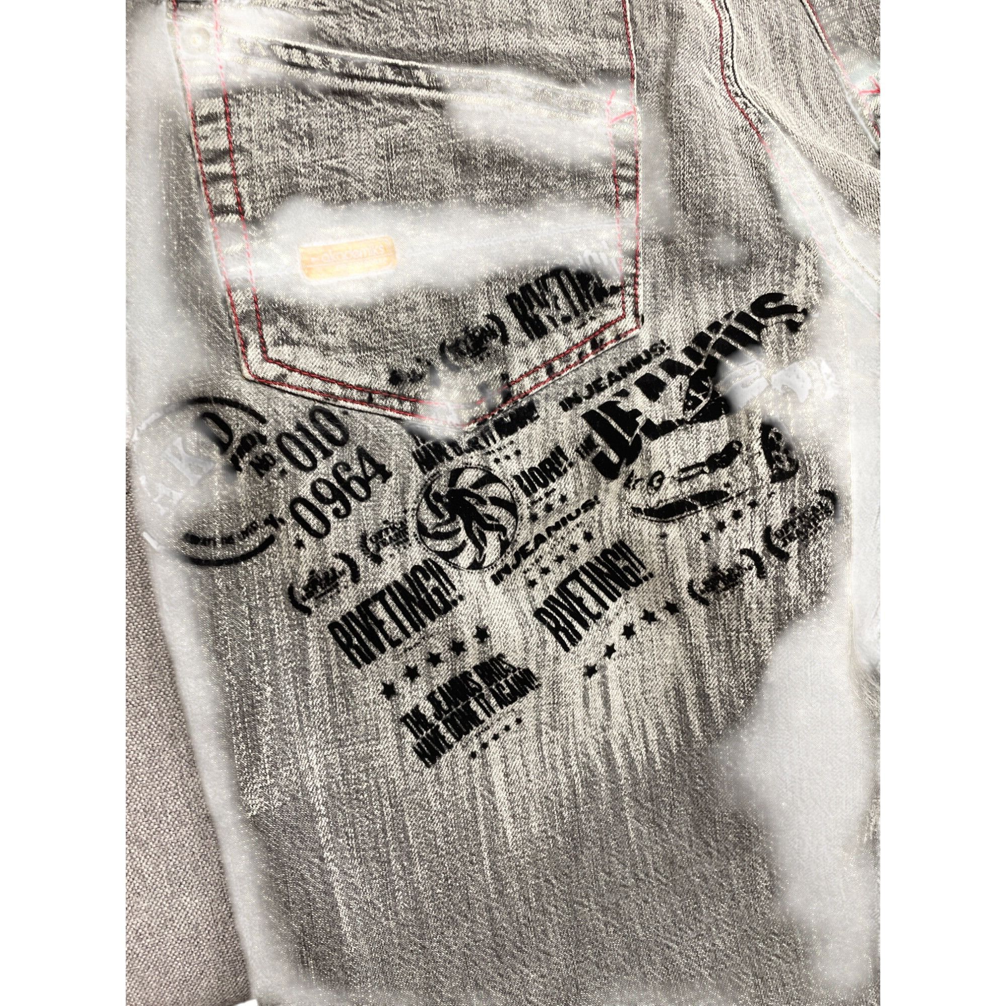 Akademiks Akademiks Mens Distressed Gray Graphic Wide-Leg Jeans Size 3 Size US 34 / EU 50 - 13 Thumbnail