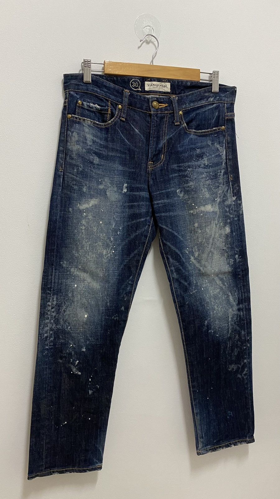 Vanquish Vanquish Distressed Denim Splatter Jeans Pants Size US 32 / EU 48 - 3 Thumbnail