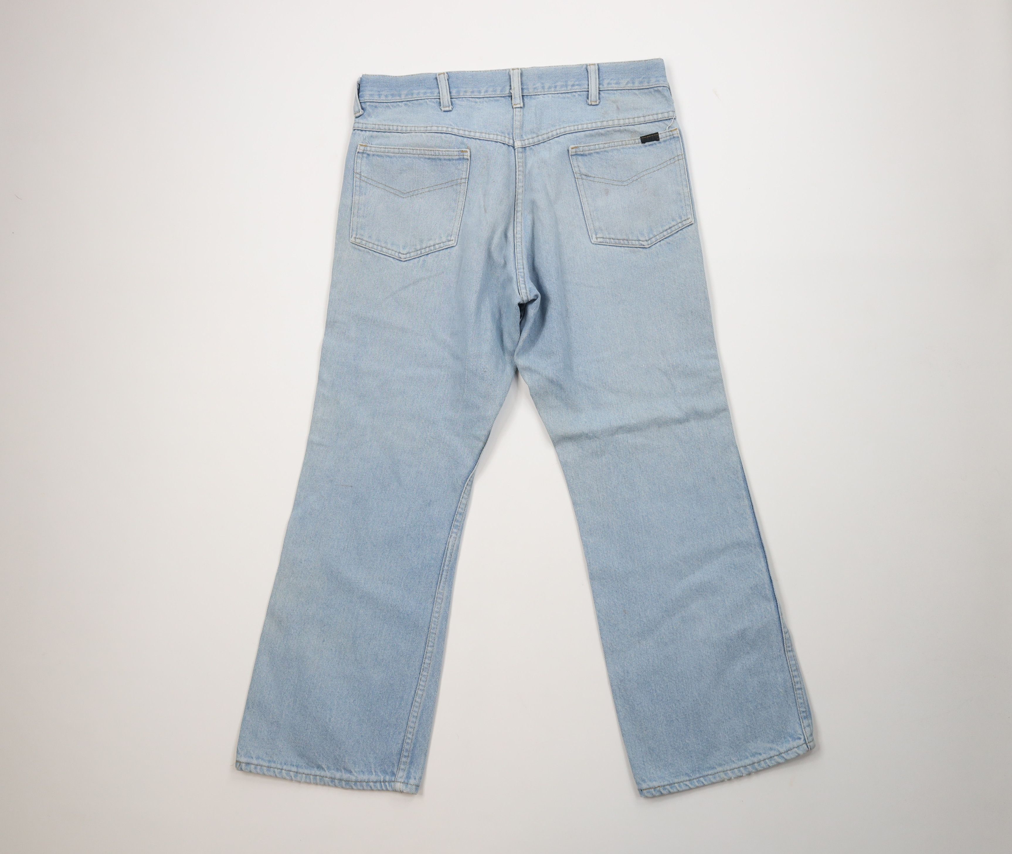 Vintage Vintage 70s Streetwear Flared Wide Leg Denim Jeans USA Size US 34 / EU 50 - 11 Thumbnail