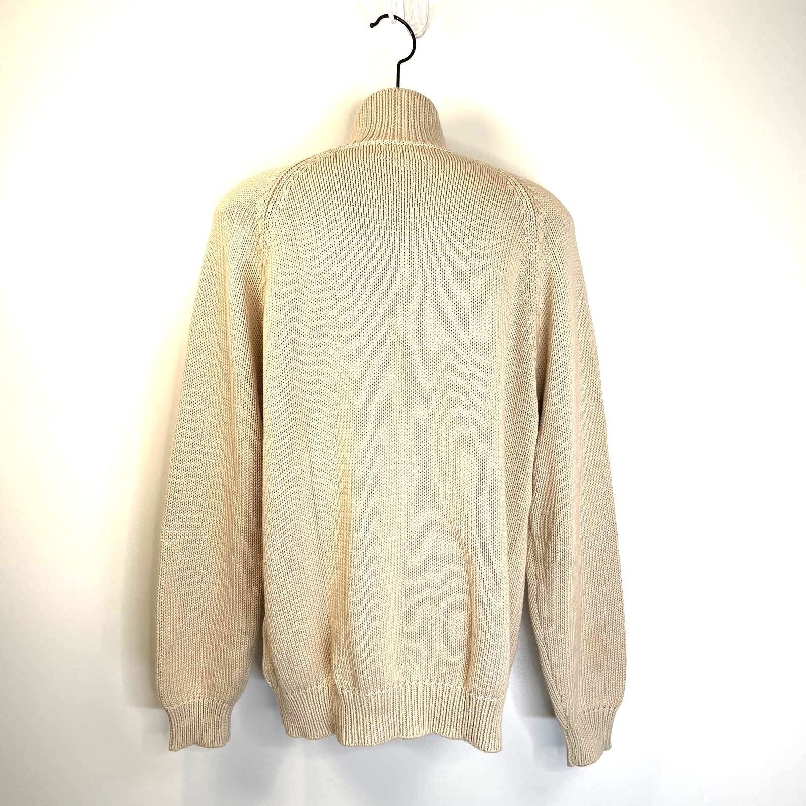 Lands' End Lands' End Cotton Knit Pullover Quarter Zip Wool Free Size US L / EU 52-54 / 3 - 8 Thumbnail