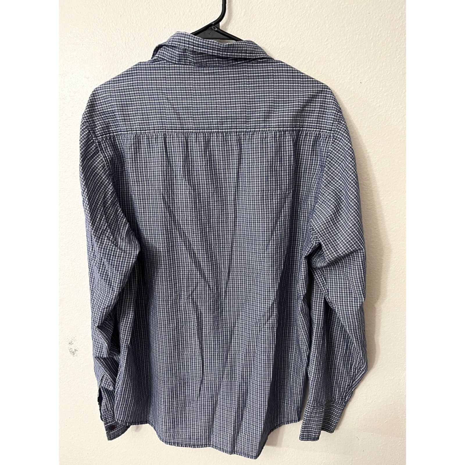 Lee VINTAGE Lee Mens Shirt Western Button-Up Tops Sawtooth Front Pocket Plaid Blue Cotton Twill 2XL Size US XXL / EU 58 / 5 - 4 Thumbnail