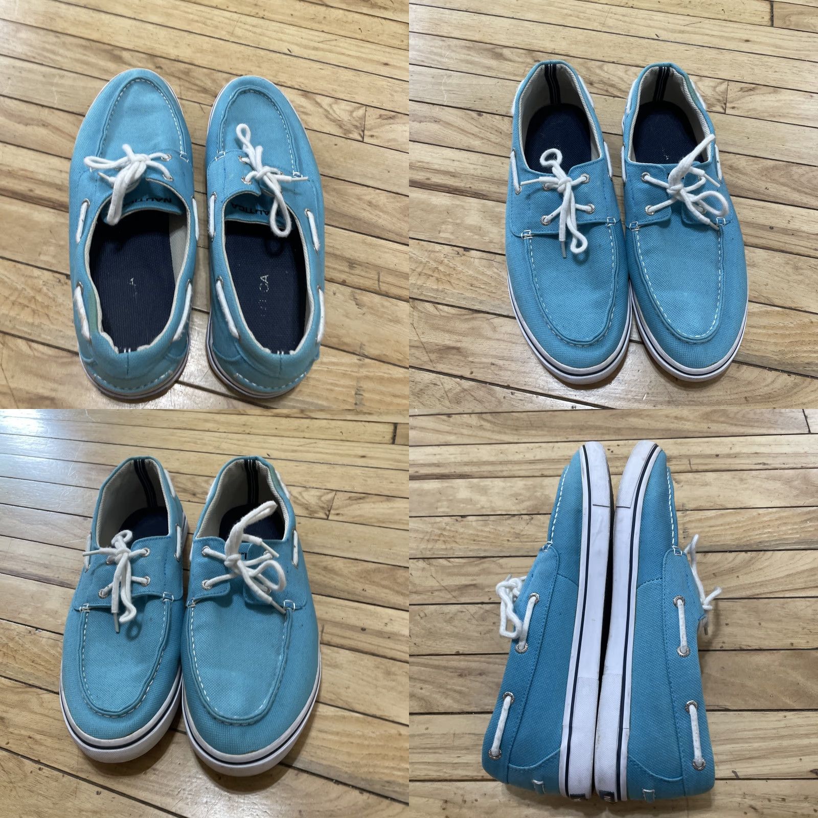 Nautica Nautica Top Sider Boat Shoes Men 13 Teal Blue Preppy Yacht Nautical Sail NM294R Size US L / EU 52-54 / 3 - 10 Thumbnail