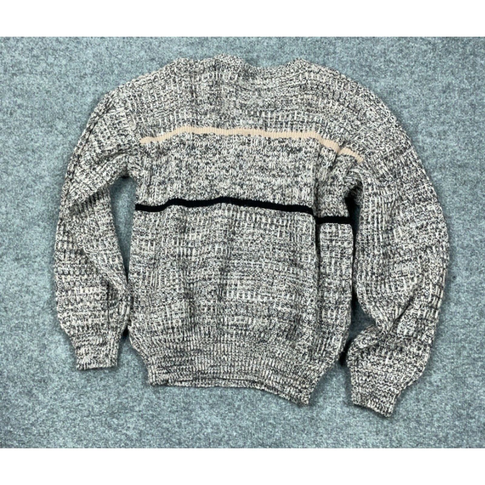 Vintage VINTAGE 90s Striped Chunky Knit Dad Style Sweater Pullover Heavyweight Adult XL Size US XL / EU 56 / 4 - 2 Thumbnail