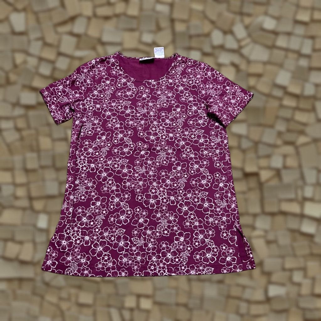 Blair Blair Shirt Womens Size Small Purple Pink Floral Short Sleeve T-Shirt Casual Vintage No Size S / US 4 / IT 40 - 1 Thumbnail