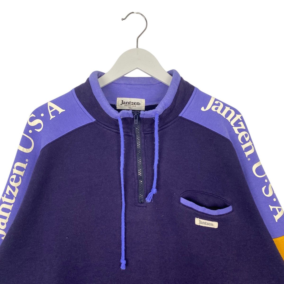 Vintage Vintage 90s Jantzen Sweatshirt Half Zip Collar Purple SizeLL Size US L / EU 52-54 / 3 - 4 Thumbnail